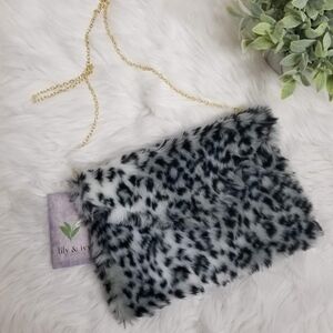 Lily & Ivy Faux Fur Handbag NWT
